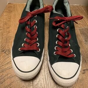 CONVERSE ALL STAR CHUCK TAYLOR Low Top BLACK Canvas WHITE Rubber Size 11